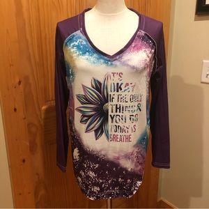 V-Neck Long-Sleeve T-Shirt (mental health awareness)